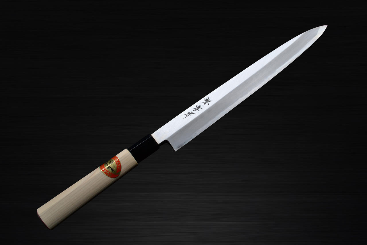 Sakai Takayuki Shikisai Kasumitogi (White Steel) Japanese Chef’s Yanagiba (Sashimi) 240 mm Akebono with Saya Sheath