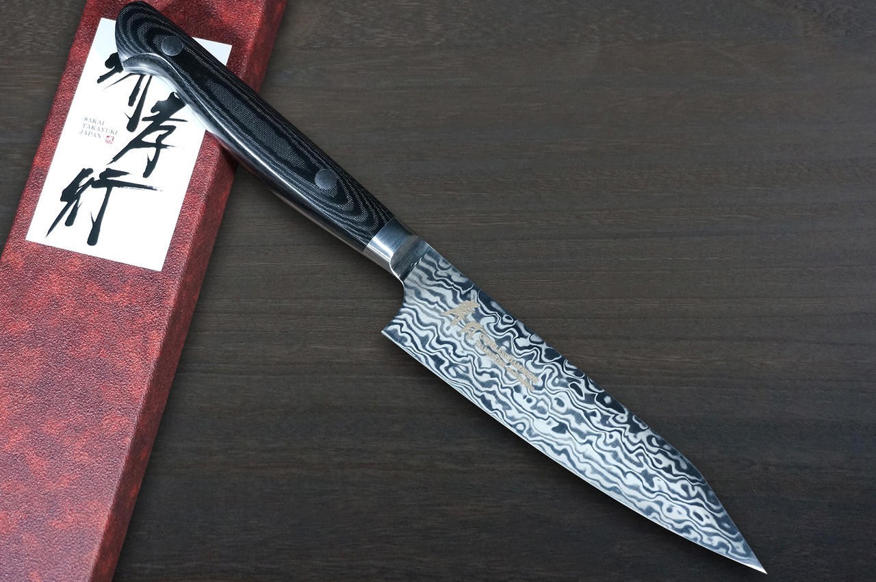 Sakai Takayuki VG10-VG2 Coreless Damascus Japanese Chef’s Kengata-Petty Utility Knife